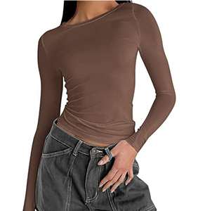 Ladies <b>T</b>-<b>Shirts</b> New Design Fashionable High Quality Slim Fit Mandarin Collar Silk/Cotton Anti-Wrinkle Export Goods Bangladesh - Product Image 1