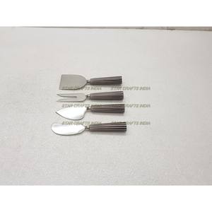 Vaisselle en gros, ensemble de couverts à fromage en acier inoxydable argenté, couverts plats avec manche en résine, couverts de mariage - Product Image 2