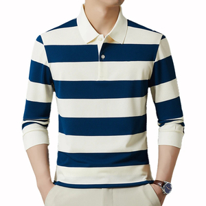 เสื้อโปโลรักบี้ผู้ชาย ราคาสุดคุ้ม ทันสมัย แห้งเร็ว ผ้าฝ้าย 100% บริการ OEM ลายทางแนวนอน - Product Image 2