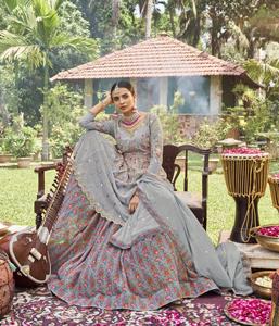 Dernière Designer Faux Georgette Broderie Travail Kurti Lehenga Par Fab Zone - Product Image 5