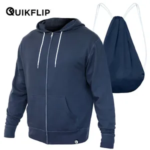 Felpa con Cappuccio Personalizzabile con Zip Integrale e Zaino Promozionale - Product Image 2