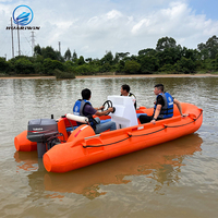 Bateau de sauvetage à rames PEHD 4.5m personnalisé bateau de pêche et de sauvetage en plastique de qualité pour coque stable en rivière