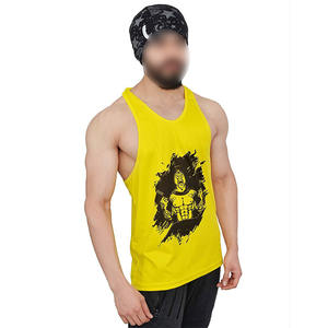 <b>Men's</b> Latest Style Solid Color Gym Muscle Workout <b>Tank</b> <b>Top</b> Casual Fitness Knitted Sublimation Washed Technics for Bodybuilding - Product Image 5