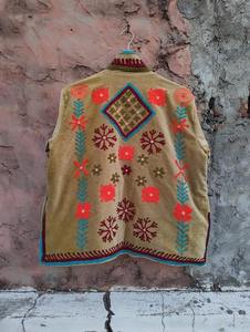 Boho Embroidered <b>Velvet</b> Jacket, Luxury Outerwear <b>Coat</b>, Artisan Suzani Jacket - Product Image 5