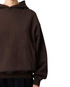 Sudadera con Capucha Marrón Oscuro para Mujer, Sudadera Holgada de Forro Polar Cálido con Capucha, Ropa Casual de Invierno, Tejido Suave, Bolsillo Tipo Canguro - Product Image 2