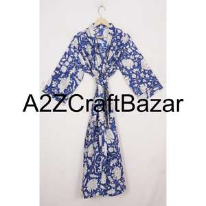 Kimono japonais fait main, style féminin, design floral imprimé, manches mi-longues, kimono en coton confortable - Product Image 2