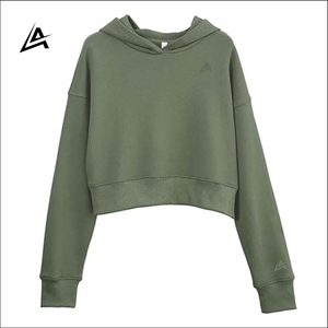 Sudadera Corta con Capucha para Mujer, Logotipo Personalizado Aifran Sports, Estilo Holgado con Hombros Caídos, Sudadera Corta de Alta Calidad en Felpa Francesa - Product Image 1