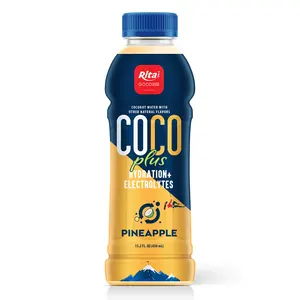 Bottiglia da 450ml di acqua di cocco con sapore di ananas dal fornitore del Vietnam buon prezzo Coco Plus bevande di esportazione all'ingrosso