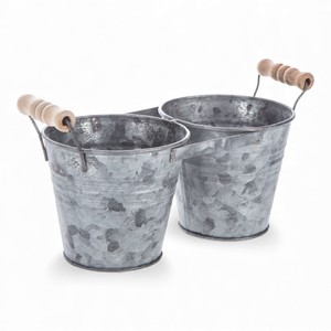 กระถางต้นไม้ทรงกลมลายเพชร ทำจากโลหะชุบสังกะสี สำหรับตกแต่งสวนสไตล์ฟาร์มเฮาส์ - Product Image 6