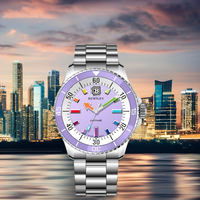 Reloj AURORA Minimalista de Acero Inoxidable para el Cuidado de la Salud, Movimiento de Cuarzo Delgado, Esfera de Cristal de Zafiro, Pantalla con Agujas, 10 ATM