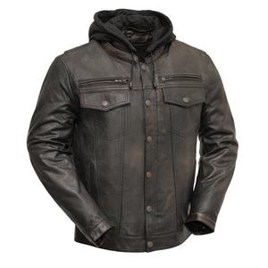 Veste en cuir noire personnalisée pour hommes pour la course et l'équitation Nouveau style de camionneur certifié CE Rembourrage Motocross Athlètes Vêtements de sport pour adultes - Product Image 1