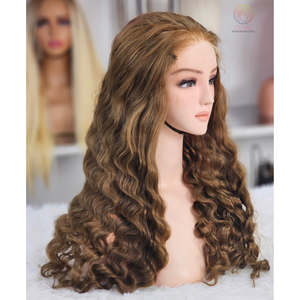 Perruques à fermeture à lacet HD 5x5 cheveux ondulés naturels # 4A couleur cheveux humains vietnamiens perruques de cheveux ondulés sans perte ni enchevêtrement - Product Image 3