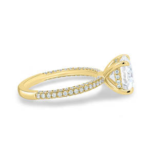 18K véritable or massif 4 griffes Solitaire VVS VS IGI certifié diamant cultivé en laboratoire femmes vêtements de mariée Hidden Halo bagues de fiançailles - Product Image 4