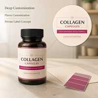 Capsules de collagène avec acide hyaluronique et vitamine C, 120 capsules, complément alimentaire, fourniture en marque privée