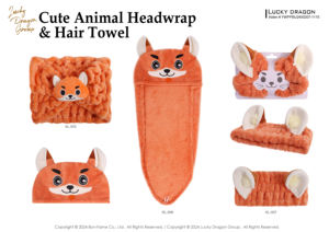 Ensemble de bandeaux pour cheveux et de boucles sans chaleur avec motif d'animaux mignons, service OEM/ODM - Product Image 3