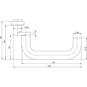 Manija de Puerta Ovalada de Acero Inoxidable OGRO 8100A/6621 ER de 8 mm con Perforación para Perfil Curvo - Product Image 3