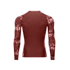 Wholesale <b>Men's</b> Long Sleeve Rash Guard Anti-Bacterial Quick Dry Breathable Heat-Transfer Printing <b>Compression</b> Training <b>Shirt</b> - Product Image 2