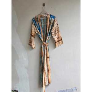 Kimono de Crepé de Seda para Mujer, Estilo Boho, para Usar en Casa o en el Resort, Traje de Baño con Bolsillos, Bata de Playa - Product Image 3
