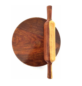 Unique Design Wood <b>Rolling</b> Pin and Board Round Customized Size Chakla Belan for Kitchenware and Sale Use - Product Image 5