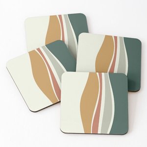 Elegant Style Wood/Acacia Wood Over Printed Tea Serving Coasters 4 Pieces Set Home and Kitchen <b>Placemats</b> Hot Selling - Product Image 2