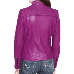 Premium Design Motorcycle <b>Jacket</b> Baby <b>Pink</b> Motorbike Genuine Lambskin Leather Moto Biker <b>Jacket</b> for Women - Product Image 4