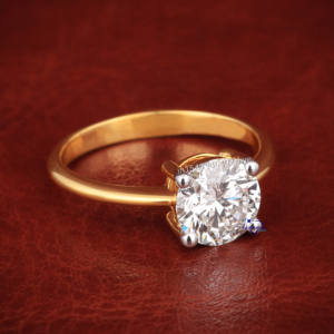 Romantique 14KT solide or jaune Moissanite diamant Solitaire bague de fiançailles pour les femmes cadeau de mariage Collection de fête - Product Image 5