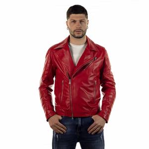 Veste en cuir véritable originale pour hommes Veste en cuir classique d'agneau à la mode Veste en cuir de mouton motard pour hommes - Product Image 4