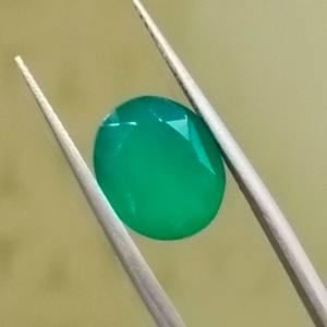 Indian Handmade Natural Green Onyx Loose Gemstone Oval <b>Cushion</b> & <b>Emerald</b> Cut 8/10mm 5-9ct for Jewelry Making Export - Product Image 1