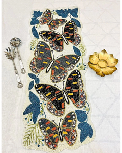 Livraison rapide coureurs perlés moderne fait à la main indien chemin de Table perle avec broderie pour fête mariage Table à manger décoration - Product Image 6