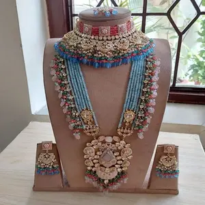 Indian Jewellery Heavy Wedding Kundan Necklace Set Fashion Jewelry Wholesaler Collection For Women By Dgb Surat Imitation