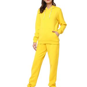 Survêtement long oversize en molleton 100% coton pour femme, vierge, personnalisable avec logo, jaune, vente en gros, MADE BY HI 2026 - Product Image 4