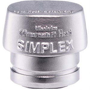 Marteau SIMPLEX en métal blanc argenté, tête de 60 mm de diamètre, tête à face souple - Product Image 3