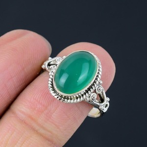 Boho Style Classique Bague Bijoux Pour Femmes Bijoux En Argent 925 Sterling Argent Vert Onyx Gemme À La Main Anneau Cadeau Pour L'amour - Product Image 2