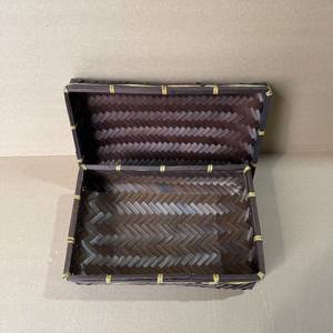 Bandeja de almacenamiento en seco de bambú artesanal tradicional con tapa multifunción para uso en tienda Producto artesanal de Bambú - Product Image 3