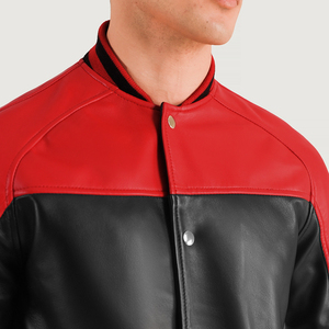 Veste en cuir Varsity Letterman dernière conception pour hommes veste d'hiver en peau de mouton véritable avec col varisty 2026 - Product Image 3