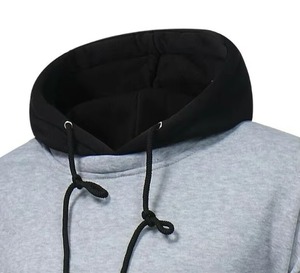 Men's Casual 100% Cotton <b>Fleece</b> Hooded <b>Sweater</b> in Two Solid Colors Plain Dyed Warm and Comfortable for Winter Season - Product Image 4