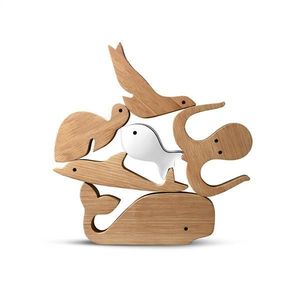 สัตว์ป่าไม้ - ของเล่นไม้เพื่อการศึกษาสําหรับเด็กวัยหัดเดินและเด็กก่อนวัยเรียน - ชุดสัตว์ป่า 6 ชิ้น - Product Image 5