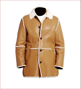 Chaqueta de piel de oveja con cuello vuelto, estilo callejero, de invierno, de piel auténtica, con cremallera, de lona no tejida, servicio OEM disponible - Product Image 3