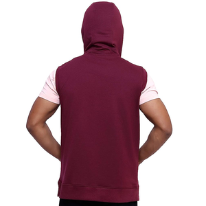 2024 Zipper <b>Sleeveless</b> Solid Eco-Friendly Quick Dry Gym <b>Hoodie</b> for <b>Men</b> Winter Workout Fitness Hooded OEM Customizable Sizes - Product Image 3