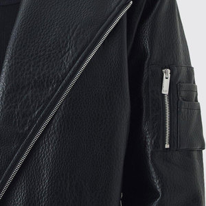 Collection hiver Veste en cuir de mouton Imperméable Taille et design personnalisés Col rabattu Veste en cuir en fausse fourrure - Product Image 6