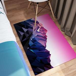 Polygon Mountain Landscape <b>Rug</b>, Pink <b>Rugs</b>, Mountain <b>Rugs</b>, View <b>Rug</b>,<b>Chenille</b> <b>Rug</b> - Product Image 4