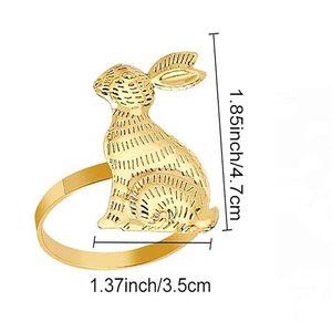 Elegant Rabbit Pattern <b>Easter</b> <b>Napkin</b> Ring High Quality Metal Table Decoration for Dinner Parties Impresses Your Guests - Product Image 1
