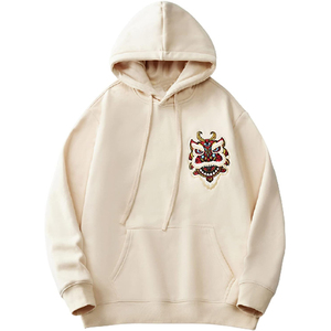 Unisex Polyester Pullover <b>Hoodies</b> Custom Logo Embroidery Wholesale Solid <b>Lined</b> Front Digital 300 Gram Customizable for <b>Men</b> - Product Image 5