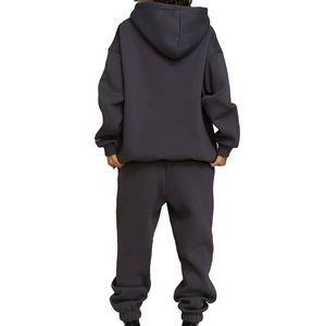 Survêtement Streetwear fabricant respirant coton polaire français éponge survêtement personnalisé pantalon de survêtement à capuche ensemble survêtement femmes - Product Image 2