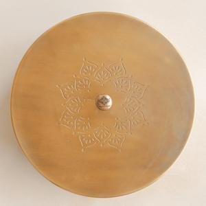 IndianArtVilla Handcrafted Brass Embossed Design Spice <b>Box</b> With with Lid-Kitchenware & Tableware, 7.5 Inch - Product Image 4