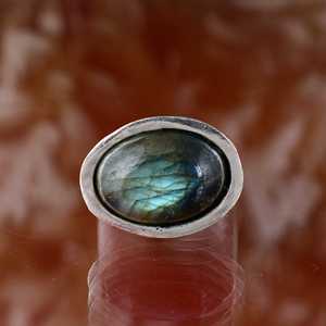 Pequeñas bandas o anillos de boda de piedras preciosas de labradorita de latón, joyería de moda para mujer, fiesta de compromiso, regalo de aniversario, lote de existencias - Product Image 3