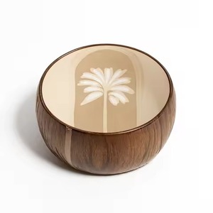 Bol Rustique en Bois Imprimé Émail avec Autocollant Design, Fait Main, Centre de Table de Restaurant, Bol à Riz et à Nourriture - Product Image 4