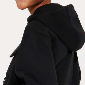 เสื้อฮู้ดผ้าฟลีซสำหรับเด็กผู้ชายมีกระเป๋าระบายอากาศได้ดีใส่สบายสำหรับฤดูหนาว/แขนเต็มขายส่งอัตราสีทึบบริการ OEM - Product Image 6