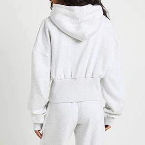 Conjunto Deportivo de Felpa de Algodón Premium para Mujer, Sudadera con Cuello Alto y Botones, Pantalones Deportivos de Pierna Recta, Fabricante OEM ODM - Product Image 2