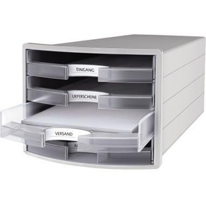 Desktop & <b>Drawer</b> Organizers 4-<b>Drawer</b> Clear Translucent Polystyrene Box (Light Gray Housing Clear Translucent <b>Drawers</b>) - Product Image 3